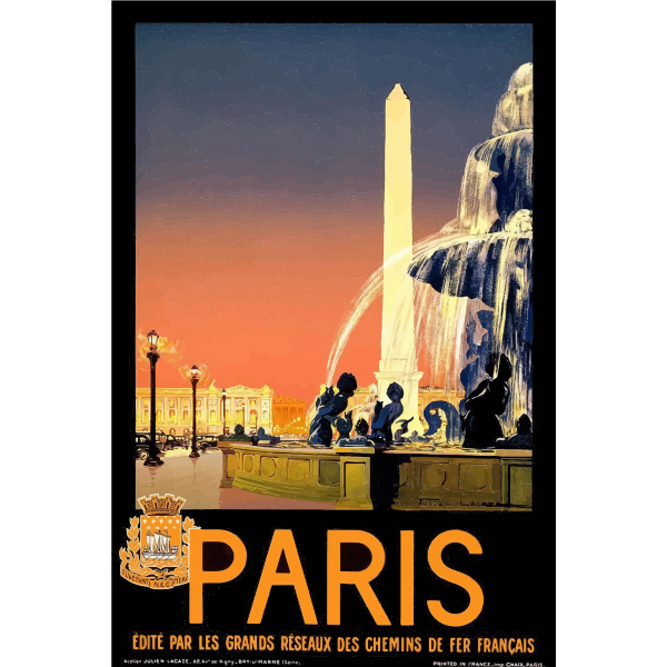 SVG French vintage travel poster