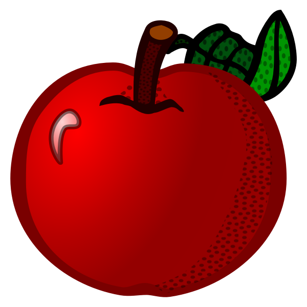 SVG Fresh red apple line art vector clip art