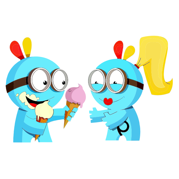 SVG Friendly blue monsters