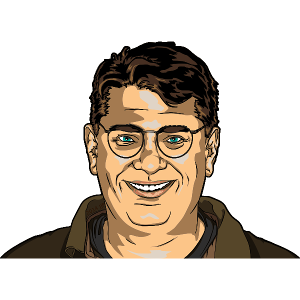 SVG Friendly guy with glasses smiling vector image