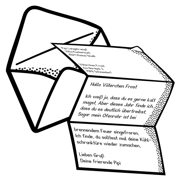 SVG Friendship letter out of an envelope vector illustration