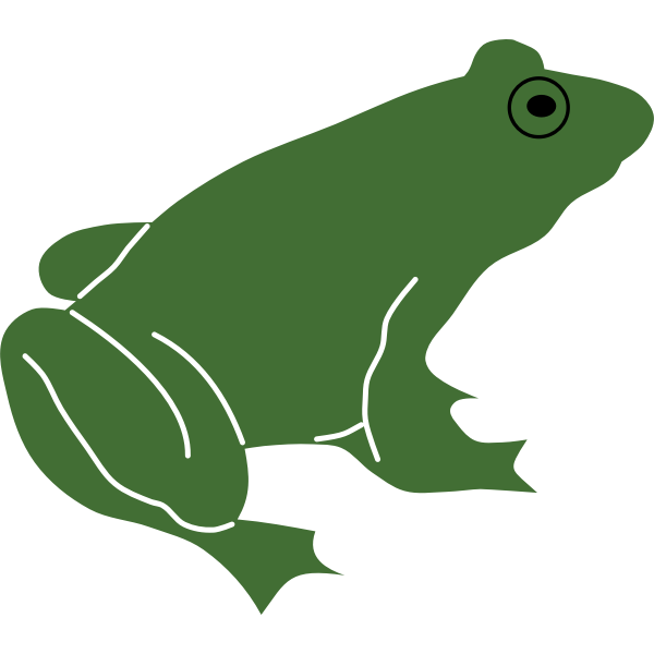 SVG Frog silhouette with black eye vector image