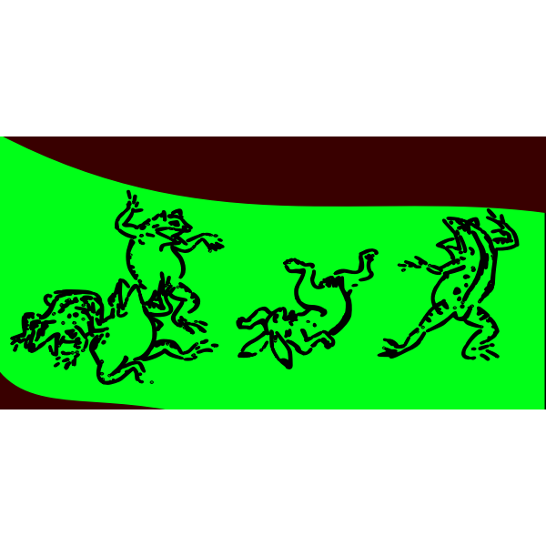 SVG Frogs and rabbit drawing