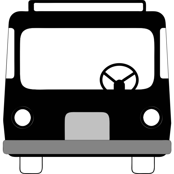 SVG Front view of city public transport vehicle vector illustration
