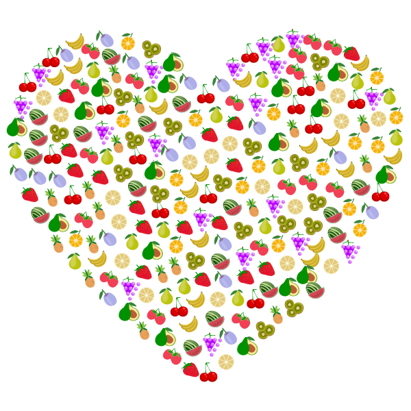 SVG Fruit heart vector image