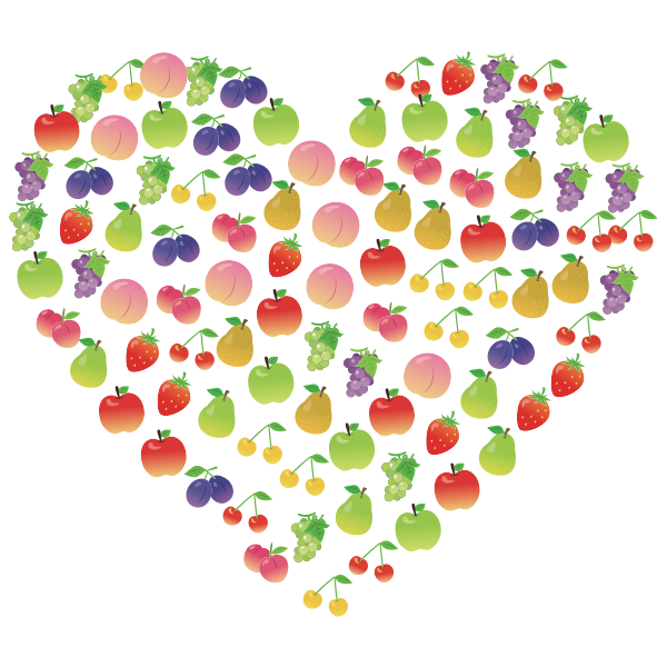 SVG Fruits Heart Shape