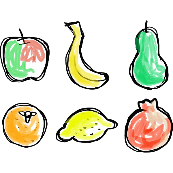SVG Fruits vector sketch