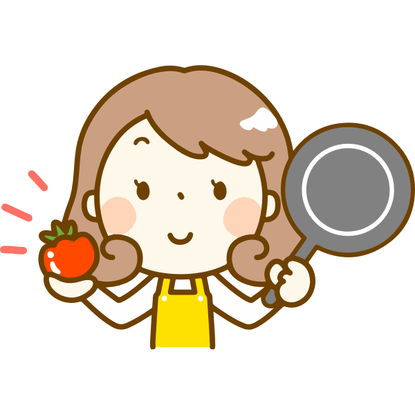 SVG Frying pan and tomato
