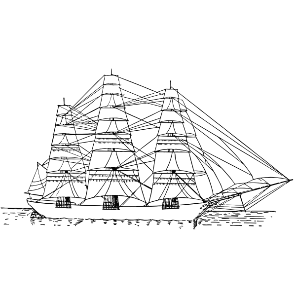 SVG Fully rigged ship vector image