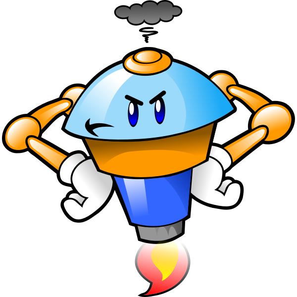SVG Fuming robot mascot