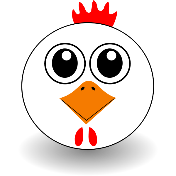 SVG Funny chicken face vector drawing