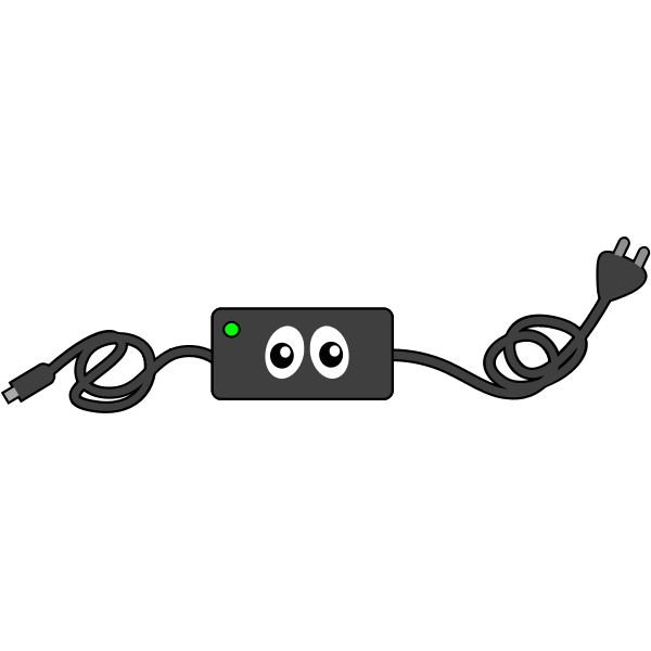 SVG Funny computer charger crying eye vector
