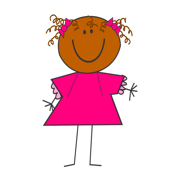 SVG Funny girl with dark skin
