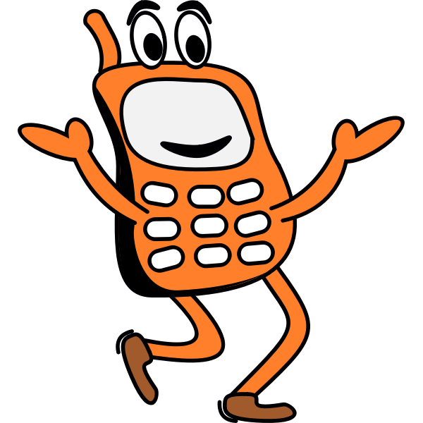SVG Funny walking phone vector image