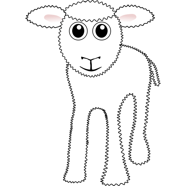SVG Funny white lamb vector clip art