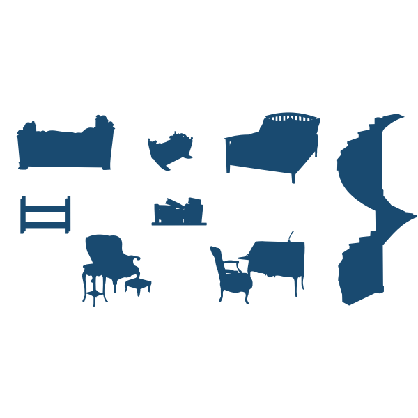 SVG Furniture silhouettes vector image