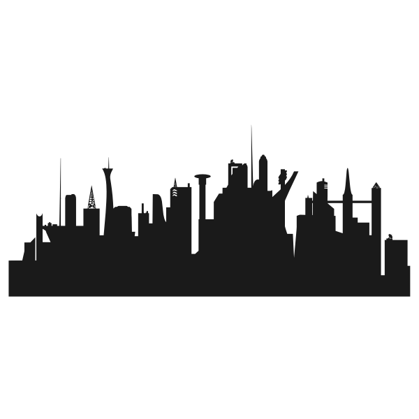 SVG Futuristic city silhouette