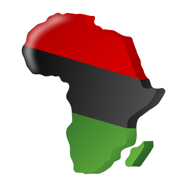 SVG Gambian flag in shape of Africa vector clip art