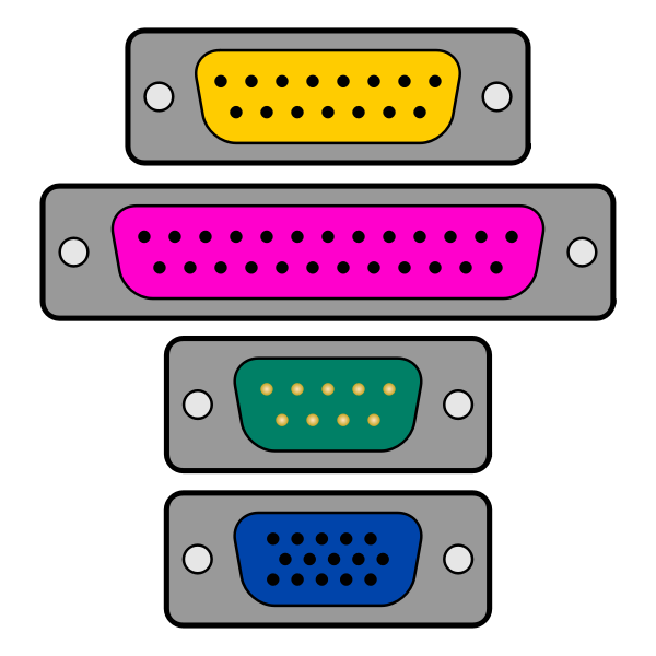 SVG Game port VGA plugs vector image