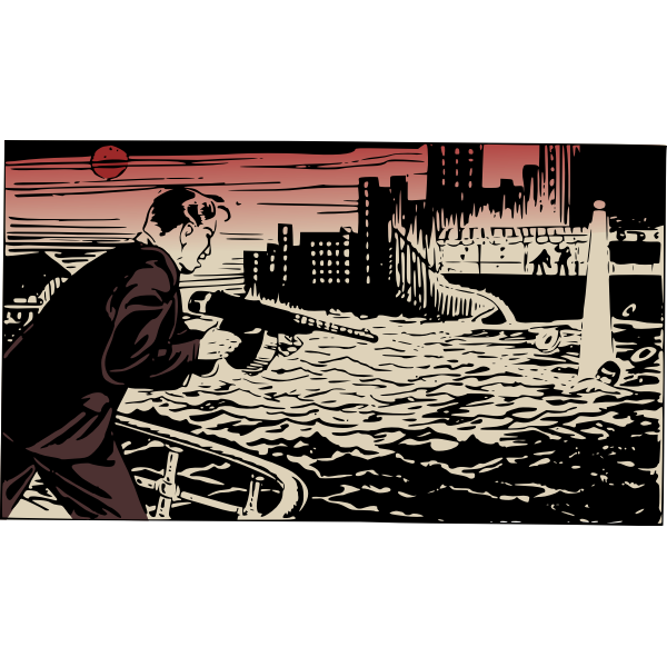 SVG Gangster with machine gun