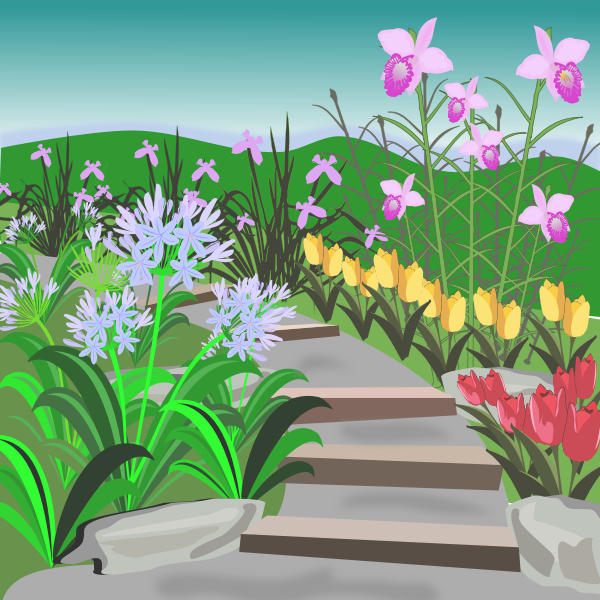 SVG Garden with stairs