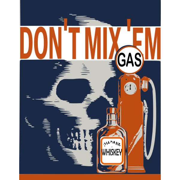 SVG Gas and alcohol safety poster