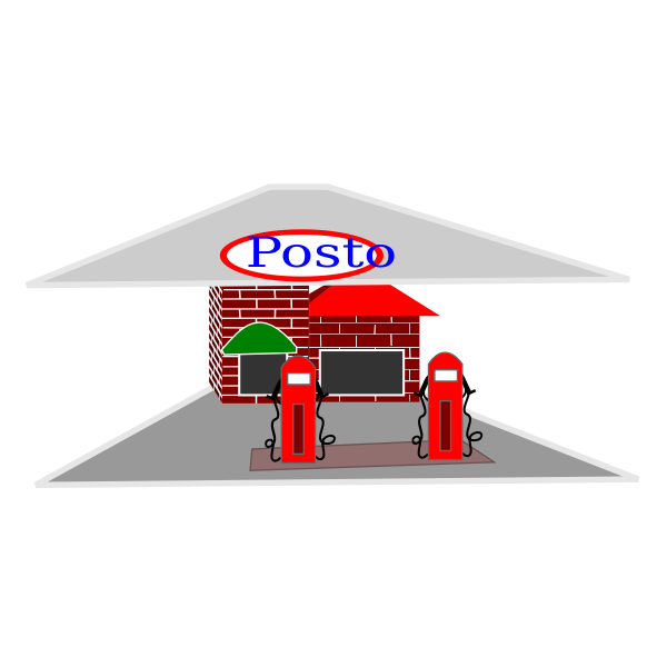 SVG Gas station cartoon clip art