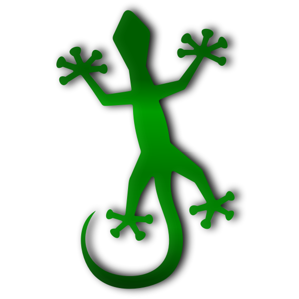 SVG Gecko with shadow vector lip art