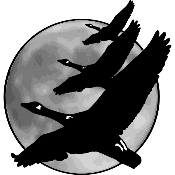 SVG geese in front of moon