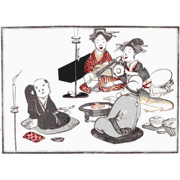 SVG Geisha entertainment night vector graphics