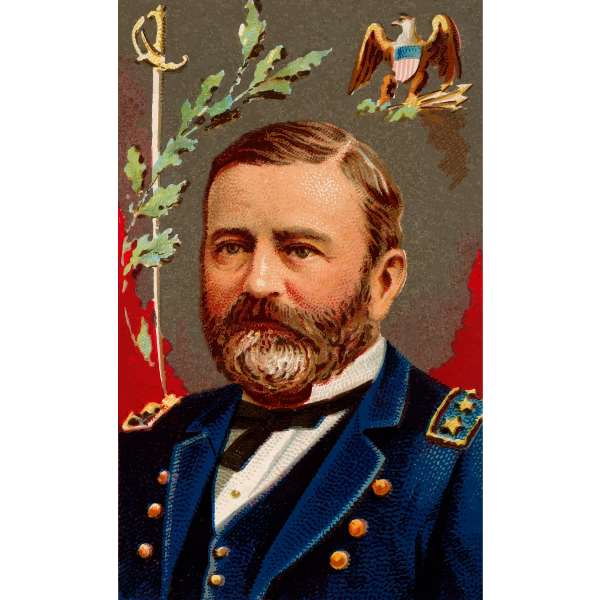 SVG General Grant vector portrait