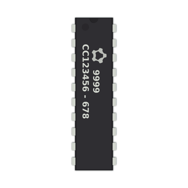 SVG Generic 20-pin IC chip vector clip art