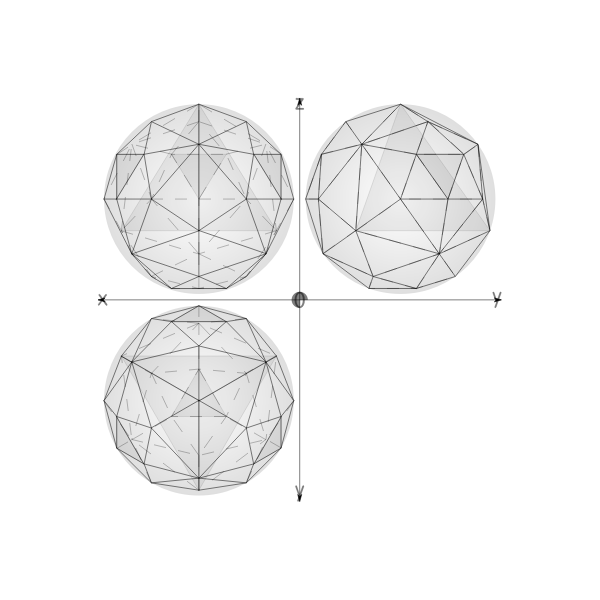 SVG geodesic sphere recursive from tetrahedron multiple layers