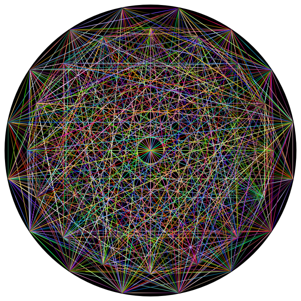 SVG Geometric Prismatic Line Art Mandala