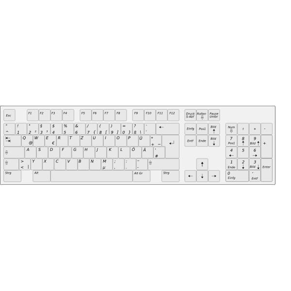 SVG German computer keyboard vector illustration