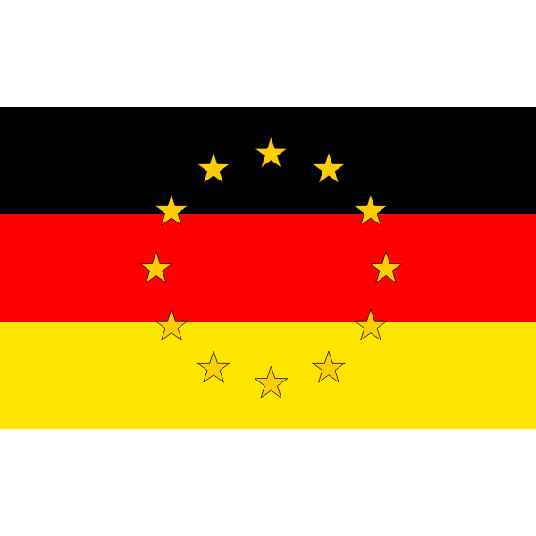 SVG German flag colors with EU stars illustration