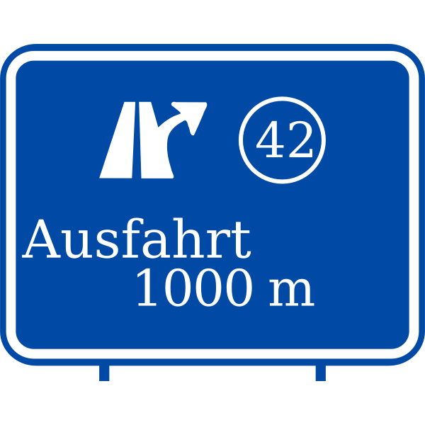 SVG German highway exit