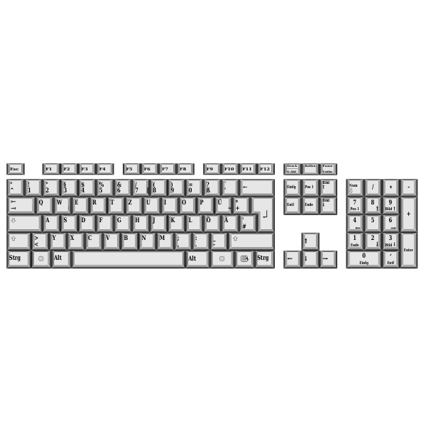 SVG German keyboard vector image