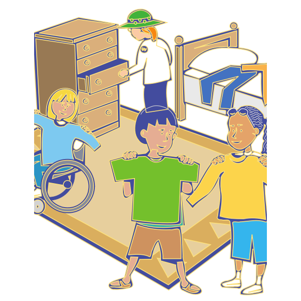 SVG Getting dressed scene vector drawing