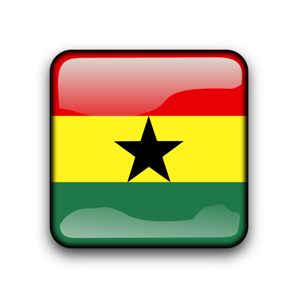 SVG Ghana country flag button