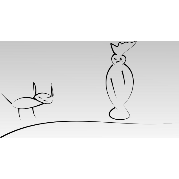 SVG Ghost and cat vector drawing