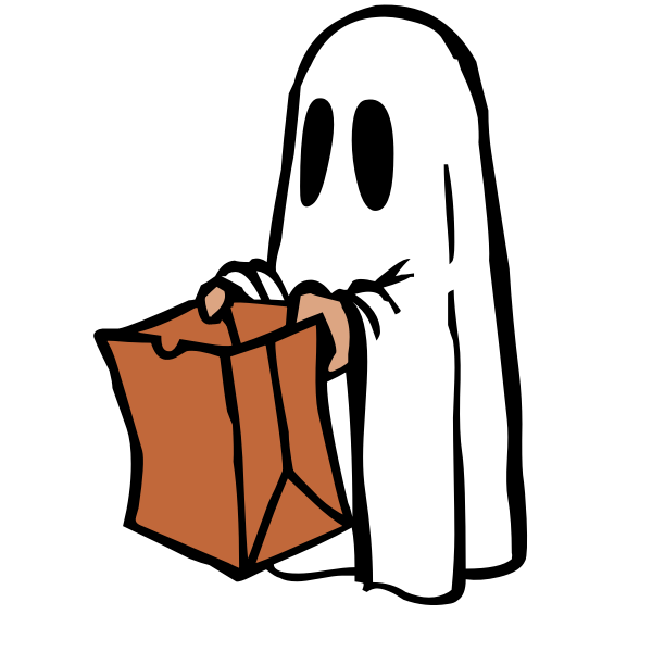 SVG Ghost with brown bag vector image