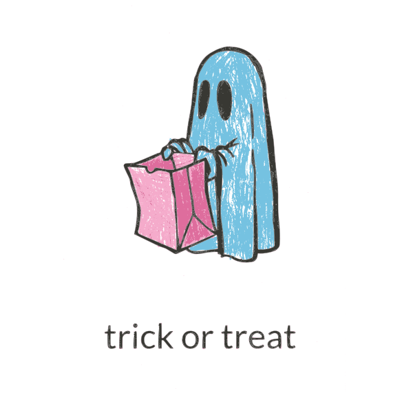 SVG Ghost with pink paper bag vector image