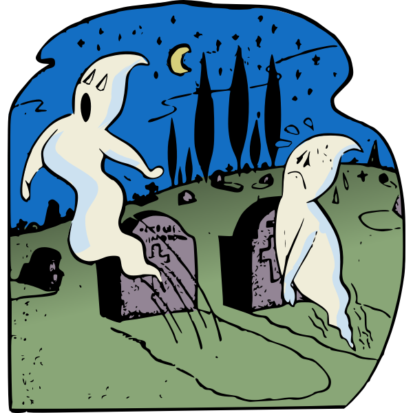 SVG Ghosts in graveyard