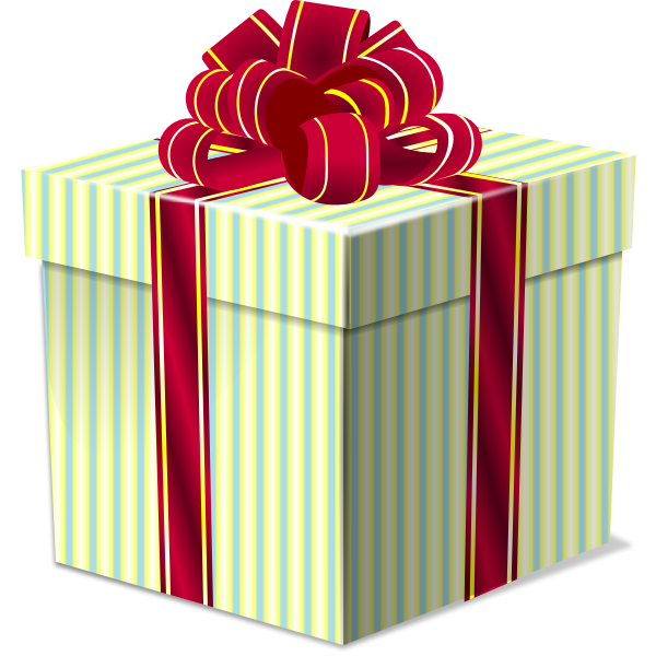SVG Gift box with a bow on top vector drawing