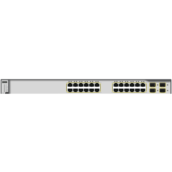 SVG Gigabit Layer 3 Switch Vector Clip Art