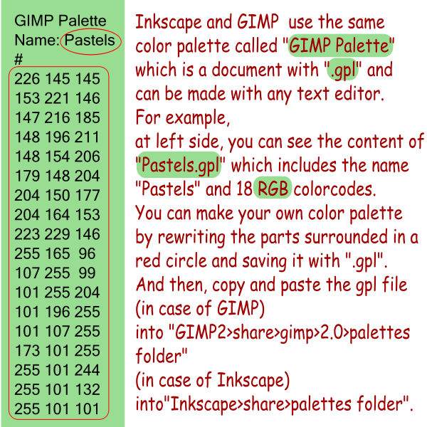 SVG GIMP Palette gpl file sourcecode
