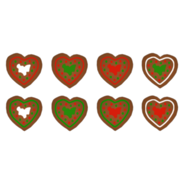 SVG Gingerbread heart cookies