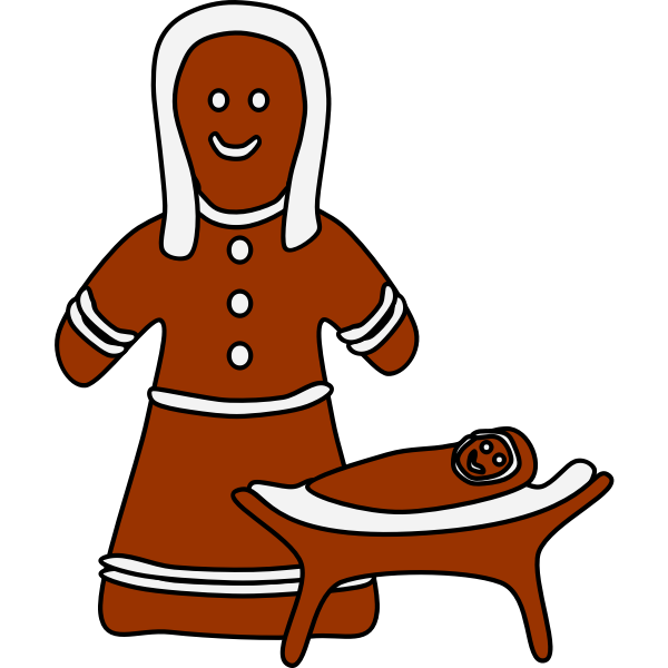 SVG Gingerbread Jesus and Mary