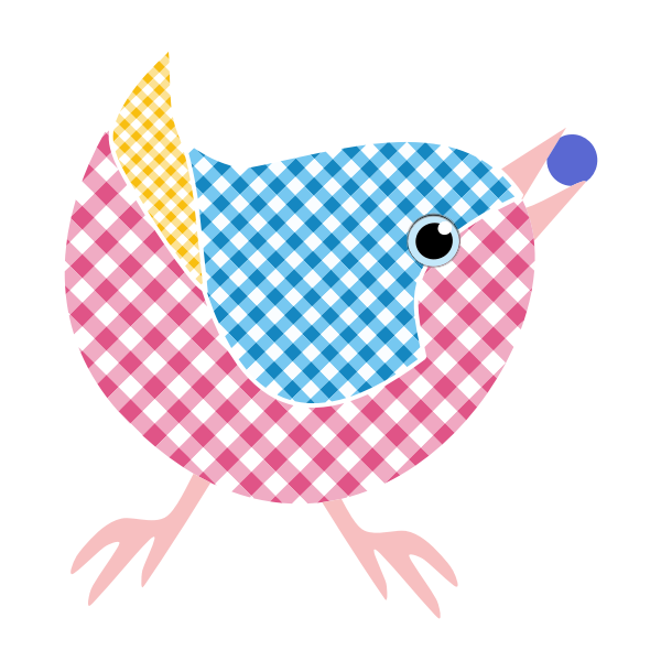 SVG Gingham bird